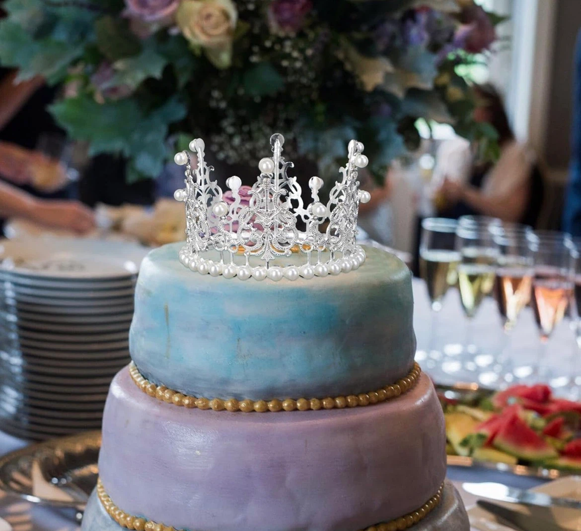 Decorative Pearl Cake Crown - photo 4