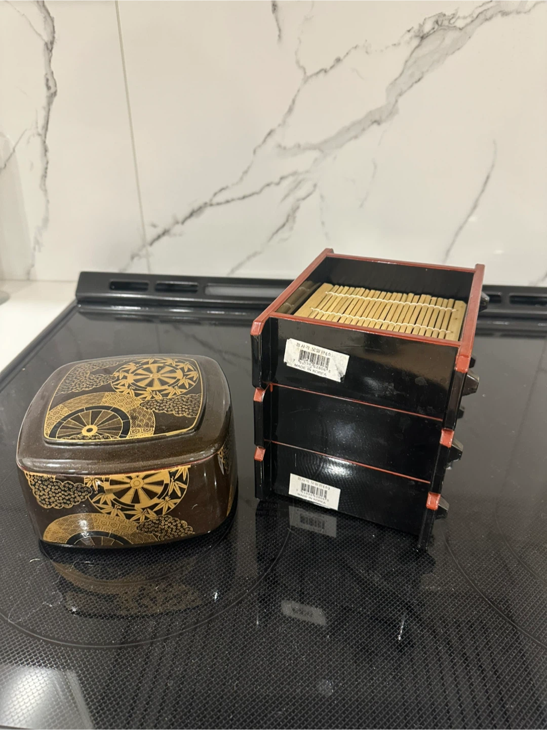 Korean Three-Tier Lacquerware Food Box