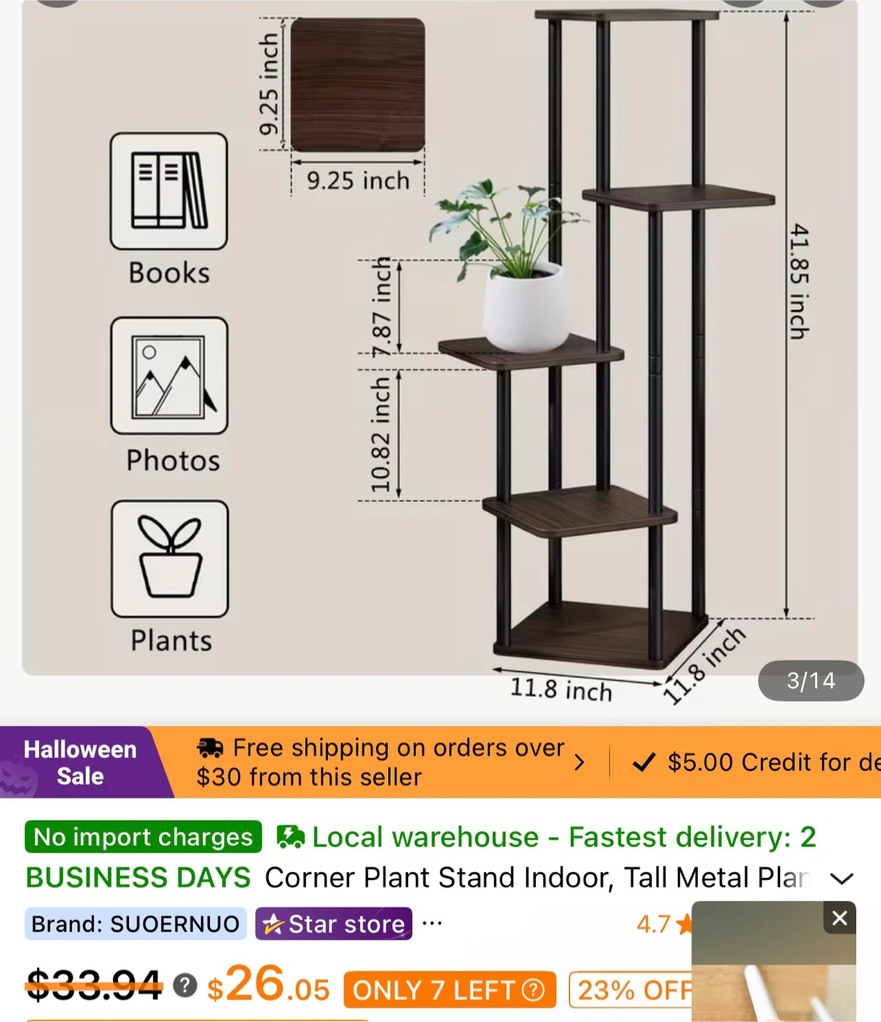 SUOERNUO Corner Plant Stand - photo 2