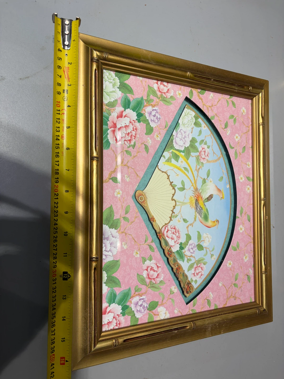 Set of Two Vintage Asian Fan Wall Art Pieces