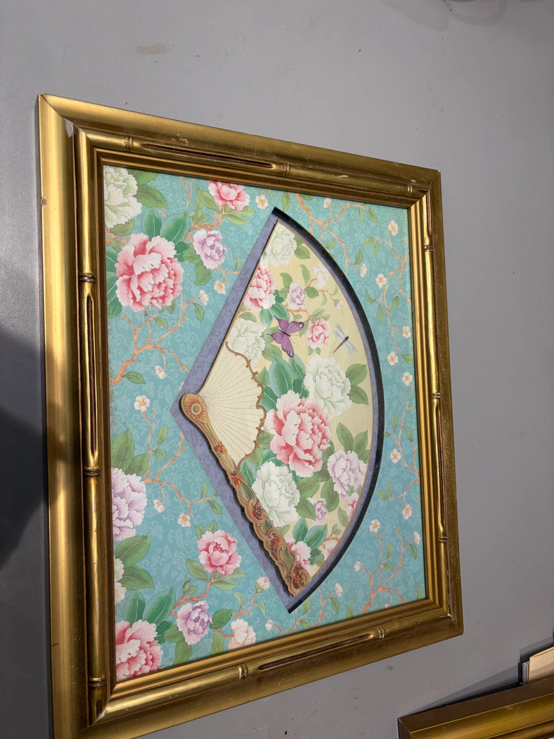 Set of Two Vintage Asian Fan Wall Art Pieces - photo 5