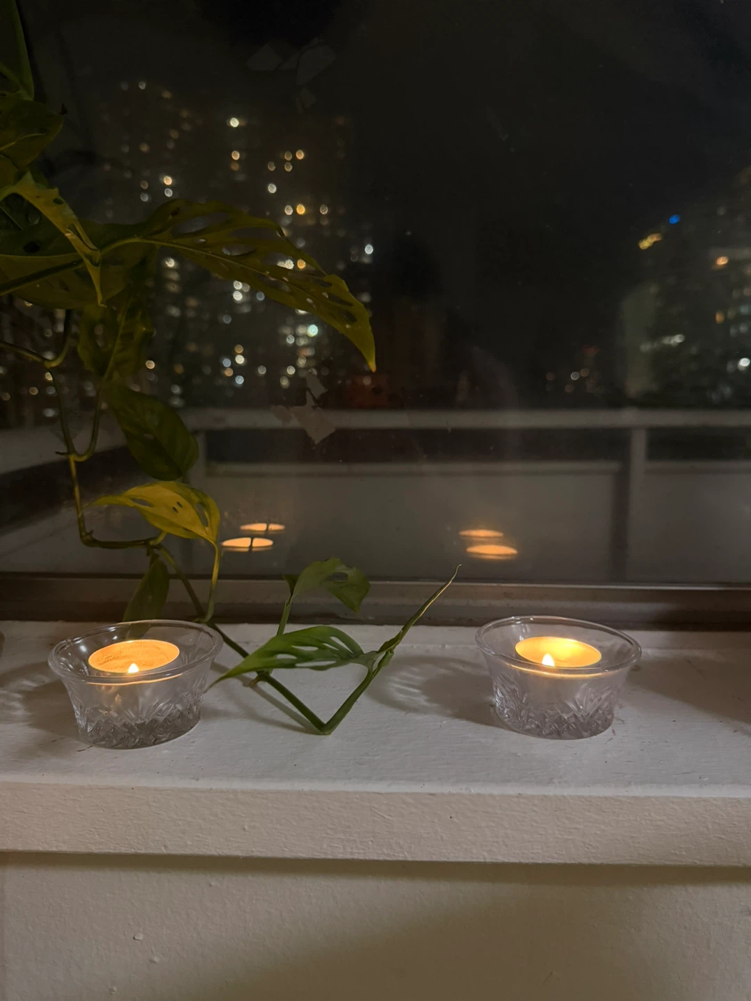 Set of Two Crystal Tea Light Holders