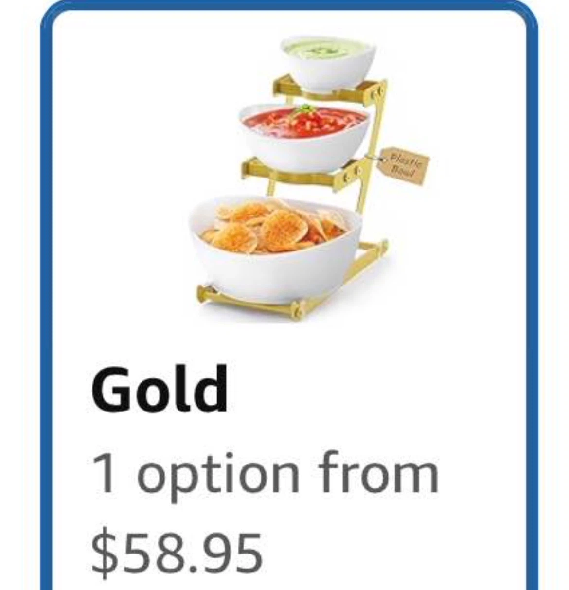 3-Tier Plastic Serving Bowls with Gold Metal Stand - photo 3