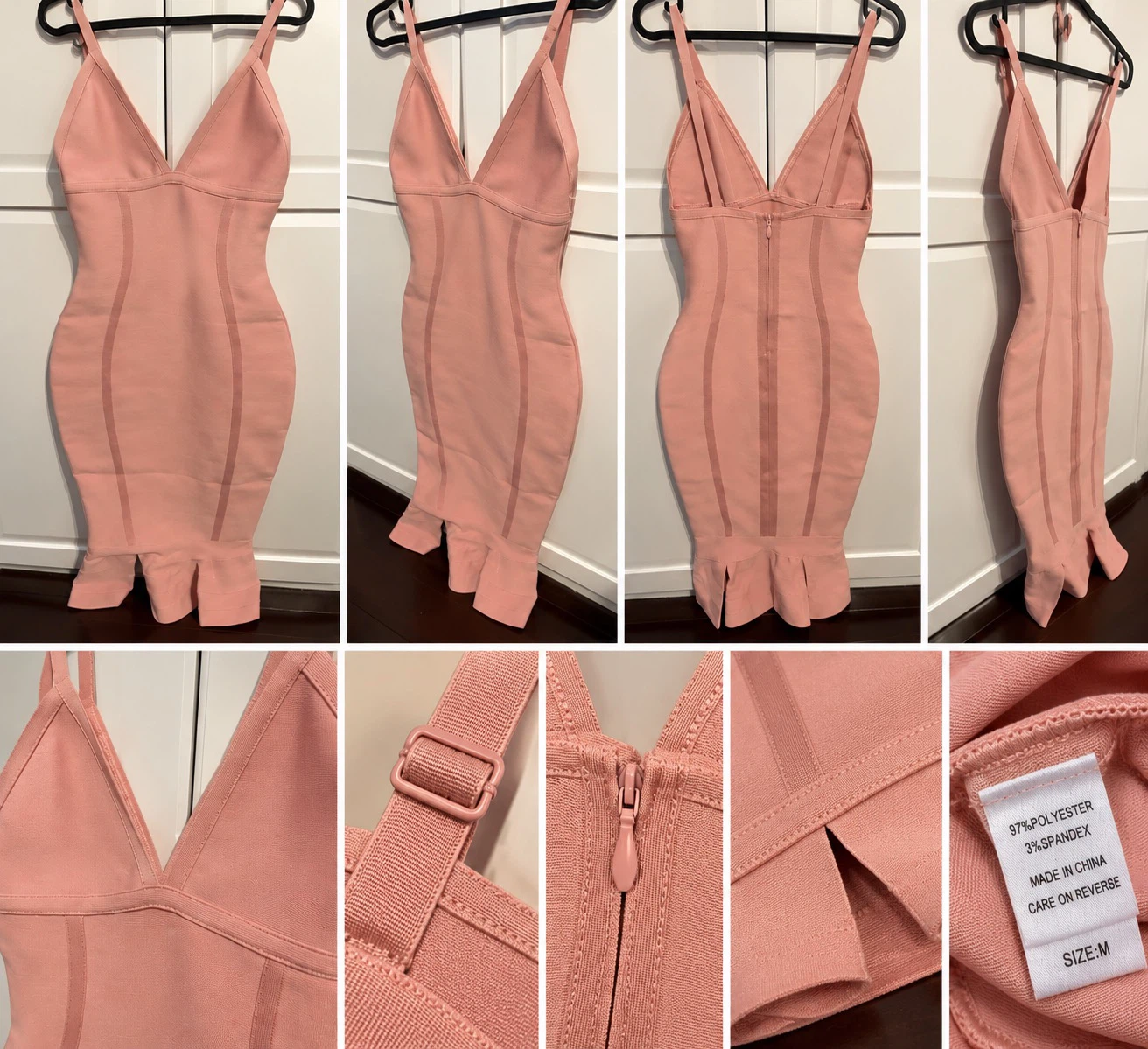 Blush Pink Bodycon Midi Dress – Size M – NEW – $10 - photo 3