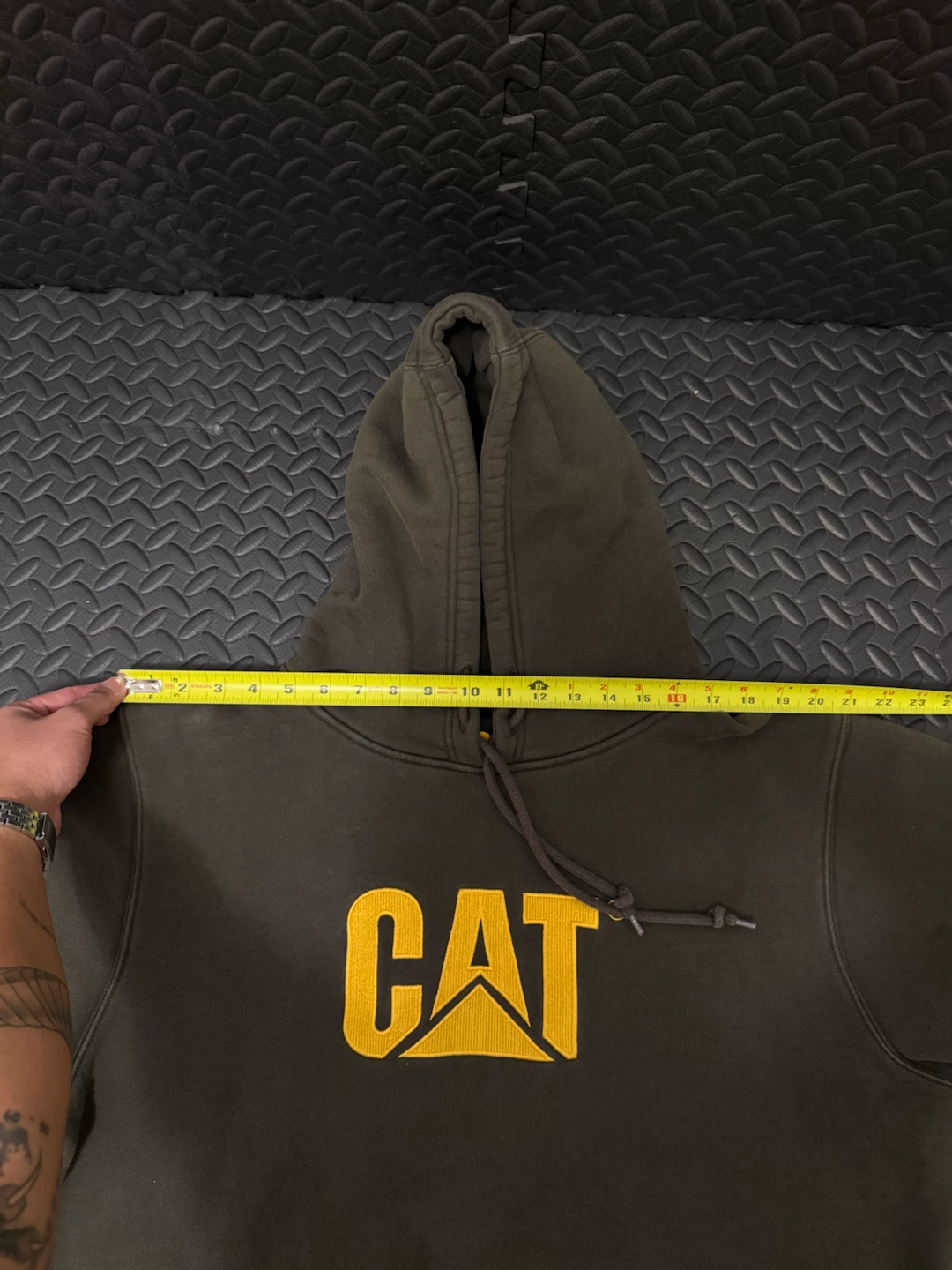 CAT Caterpillar Hooded Sweatshirt - Olive Green - photo 3