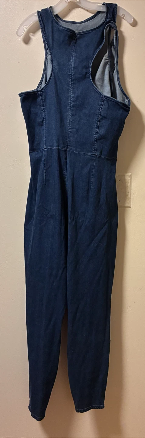 Fashion Nova Cut The Haters Denim Jumpsuit Size 2X - photo 3