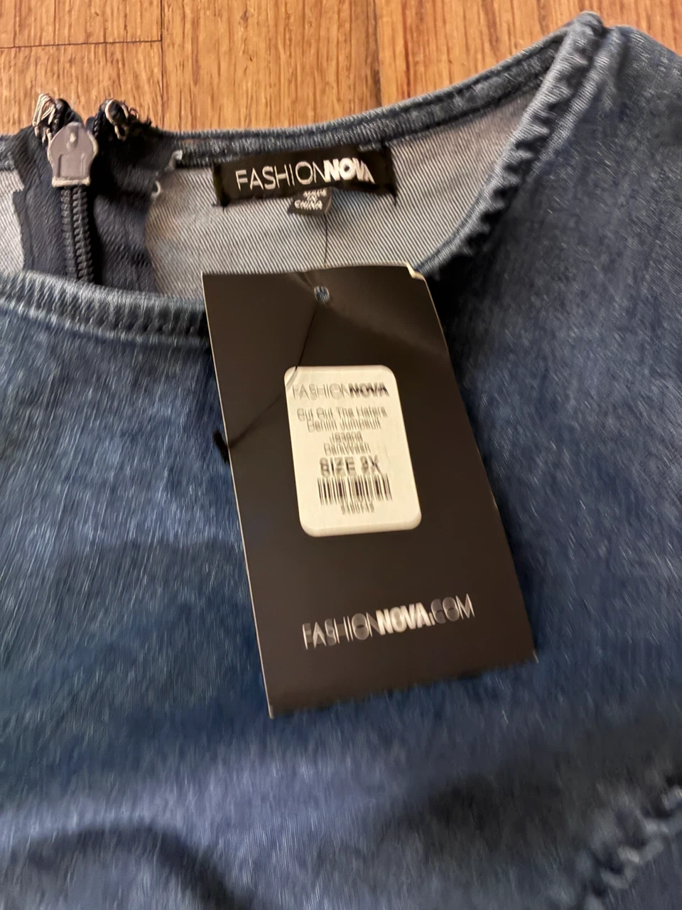 Fashion Nova Cut The Haters Denim Jumpsuit Size 2X - photo 5