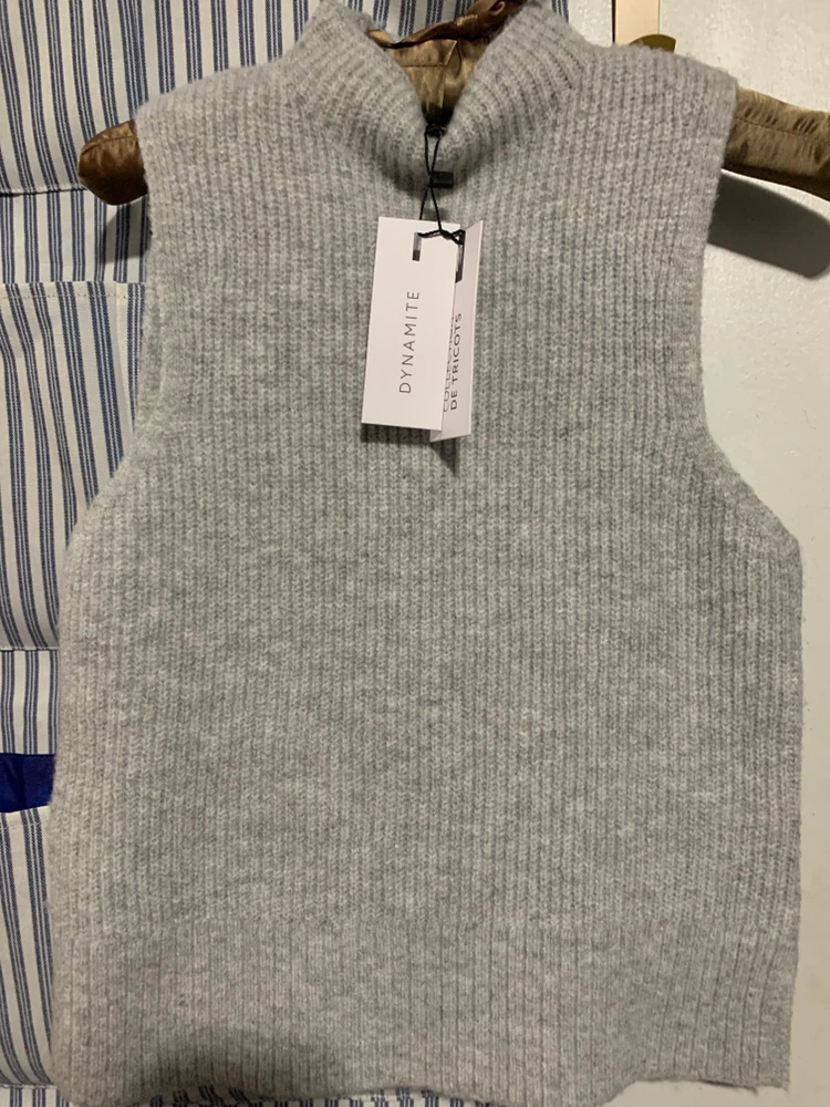 Dynamite High Neck Spongy Vest - Light Grey