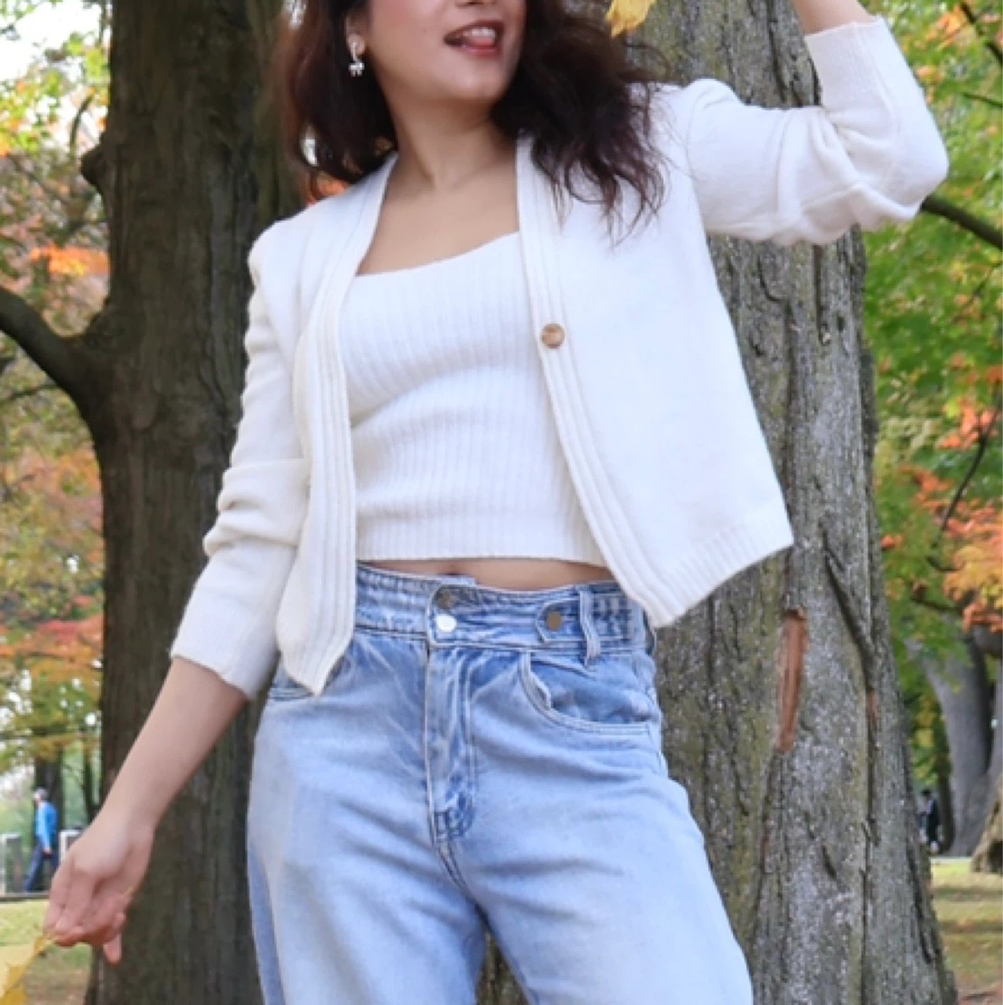 White Knit Cardigan ser