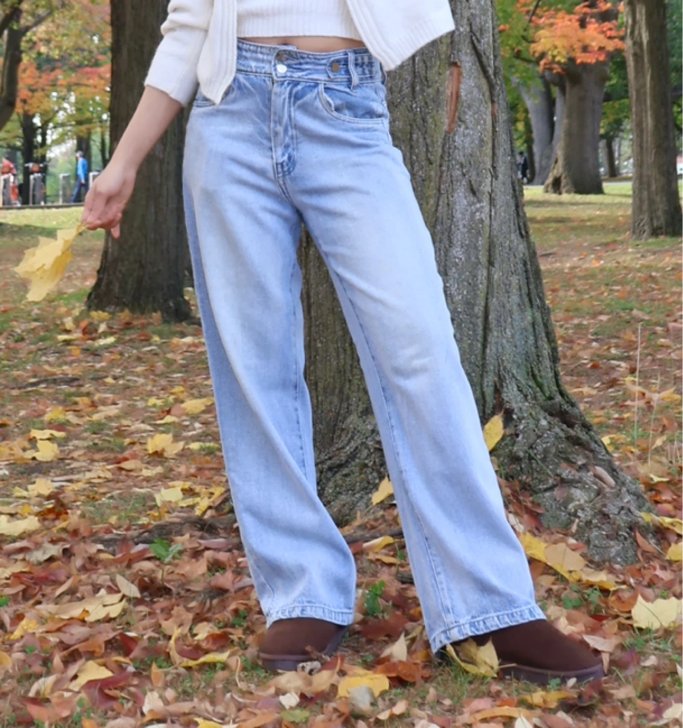 Light Wash High-Rise Wide Leg Jeans
