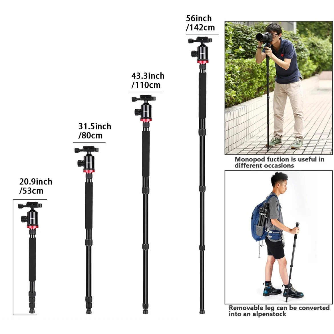 NEEWER TP-MFAA Aluminum Camera Tripod Monopod Macro Photo Video - photo 4