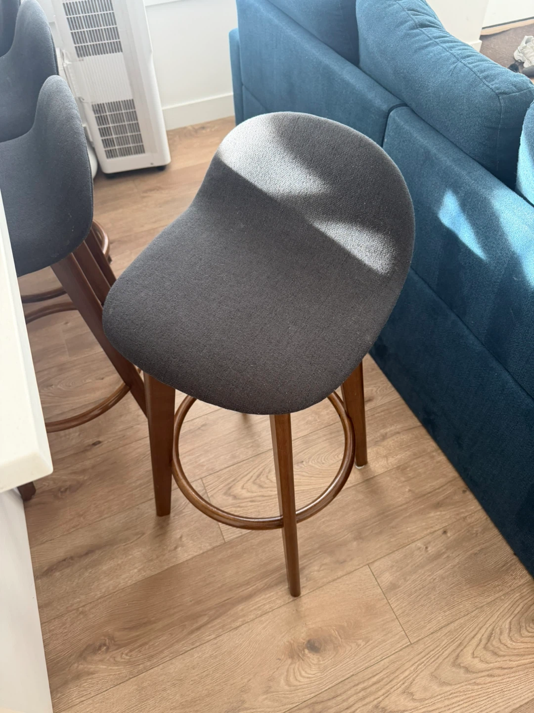 Set of four dark grey bar stools - photo 2