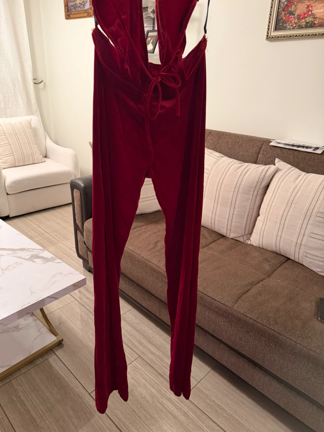 Red Velvet Jumpsuit One Size Fits All - photo 2