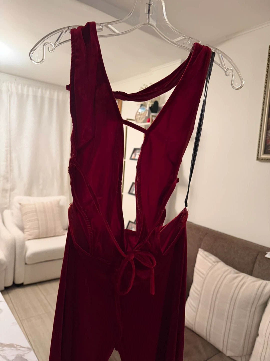 Red Velvet Jumpsuit One Size Fits All - photo 3
