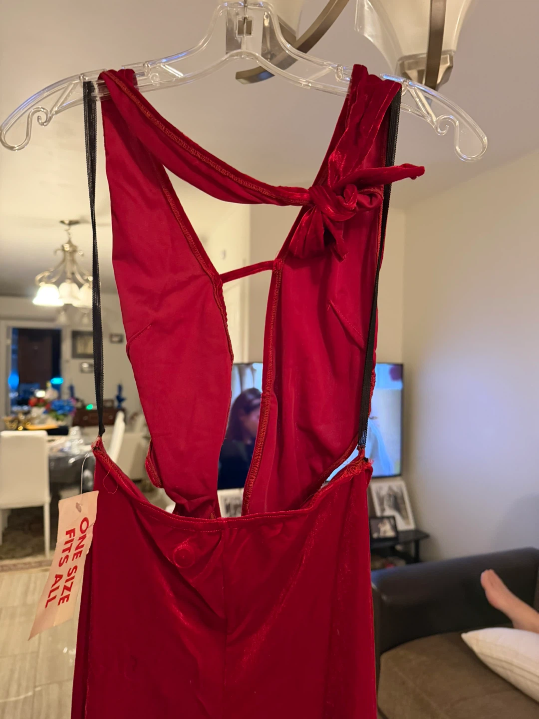 Red Velvet Jumpsuit One Size Fits All - photo 4