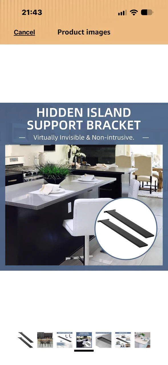 H1038 LITLANDSTAR 28” Hidden Island Countertop Support Brackets - photo 5