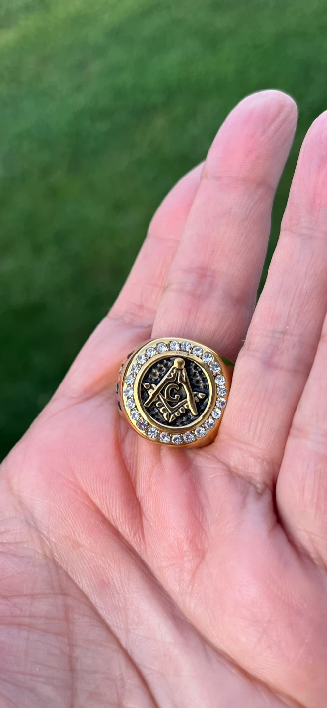 Gold Color Masonic Ring . Size 11