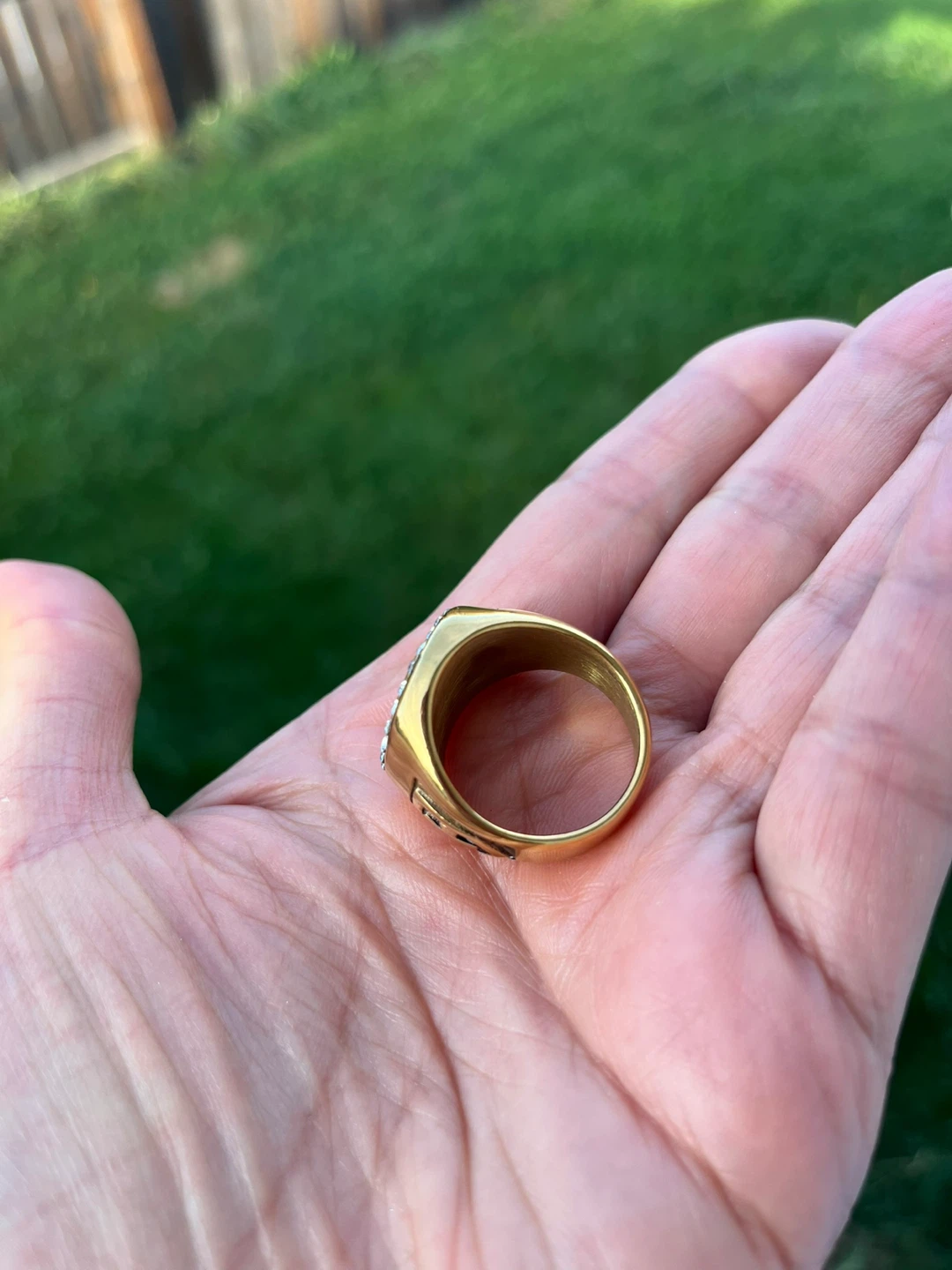 Gold Color Masonic Ring . Size 11 - photo 3