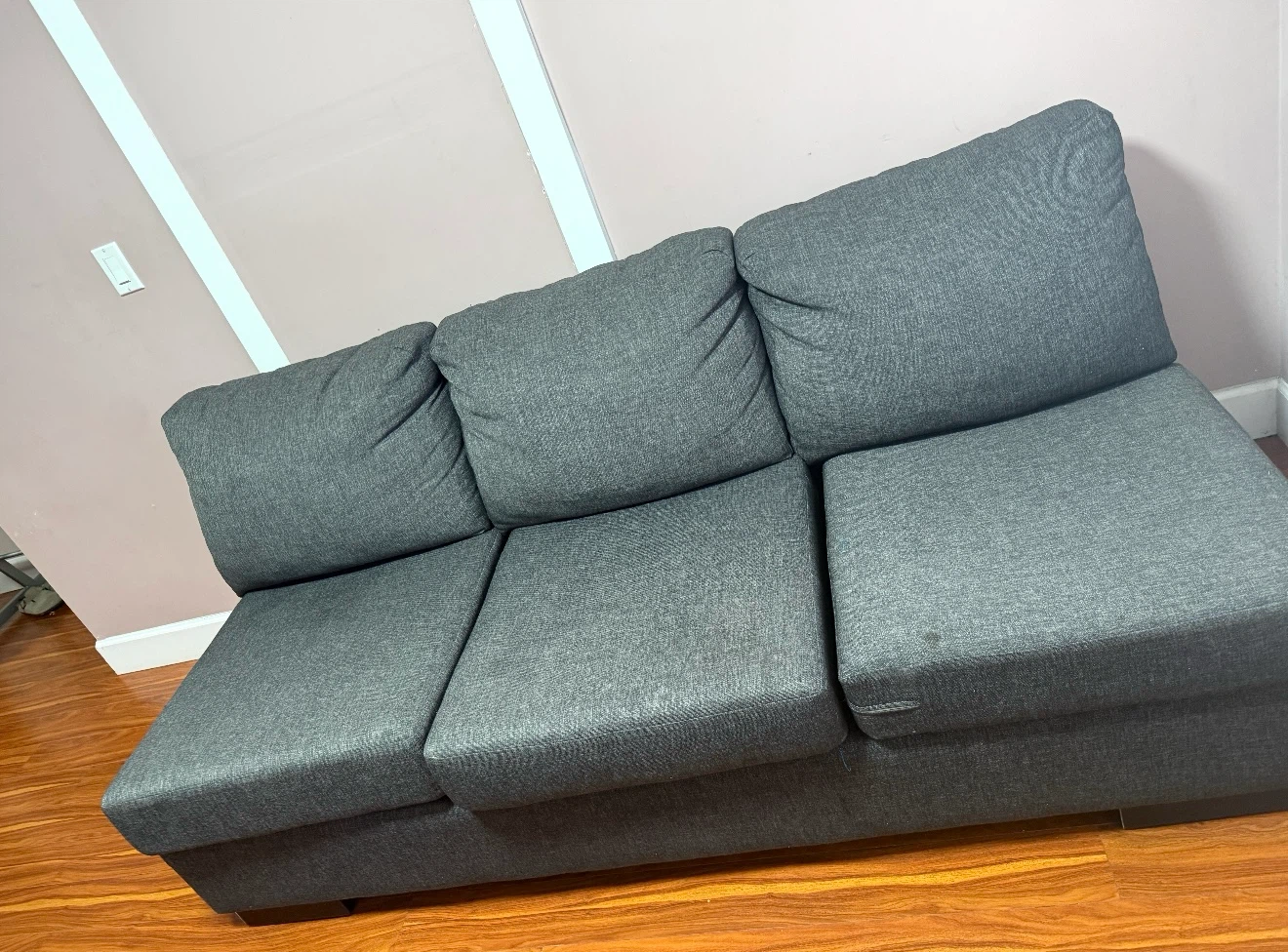 Dark Grey Three-Seater Sofa