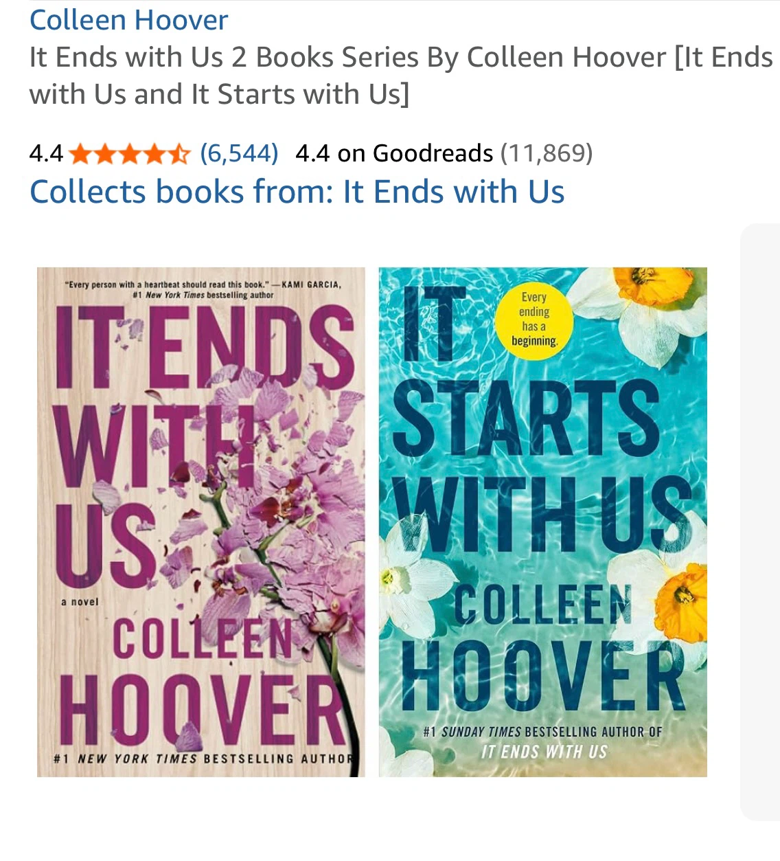 It Ends with Us and It Starts with Us by Colleen Hoover