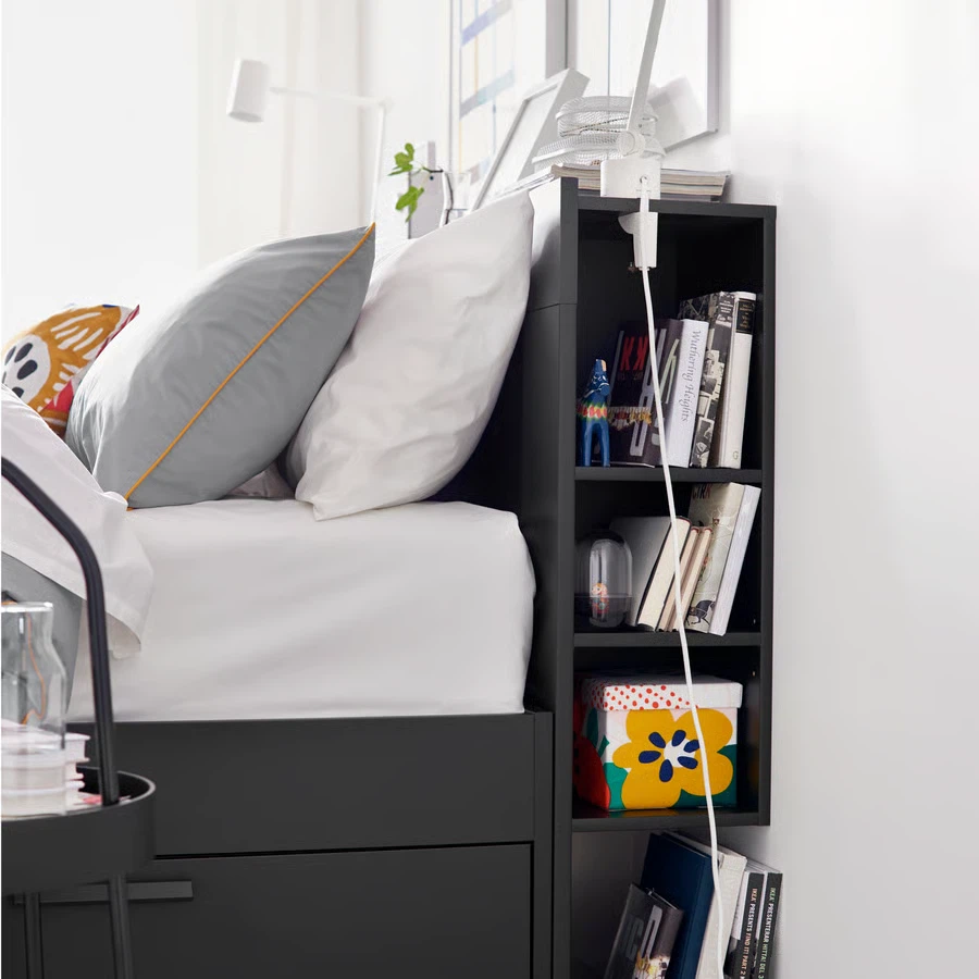 IKEA grimnes double full bed frame with drawers - photo 3