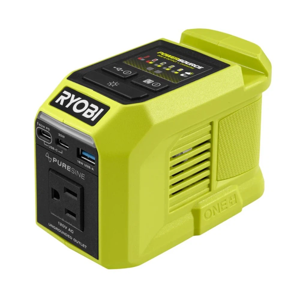 RYOBI 18V ONE+ 200-Watt Portable Battery Inverter Power Source