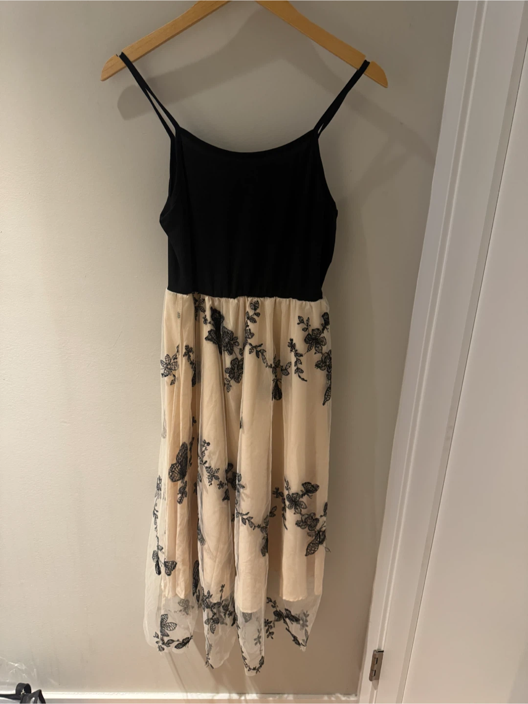Black and Pink Floral Dress  Size Small