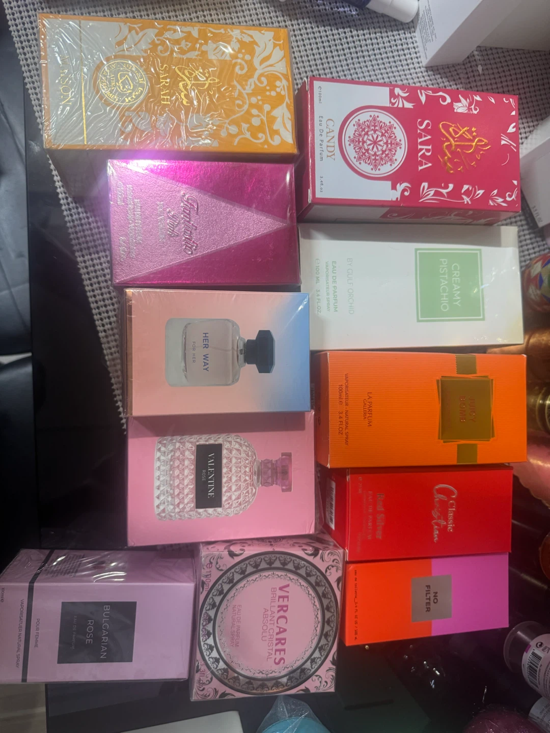 $10 each.Selection of Gulf Orchid and Assorted Eau de Parfum