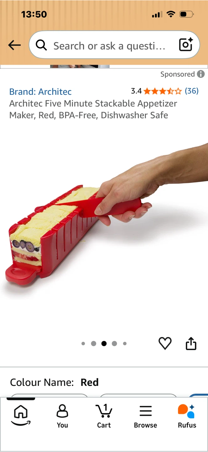 Architec 5-Minute Stackable Appetizer Maker - Red, New (No Box) - photo 2