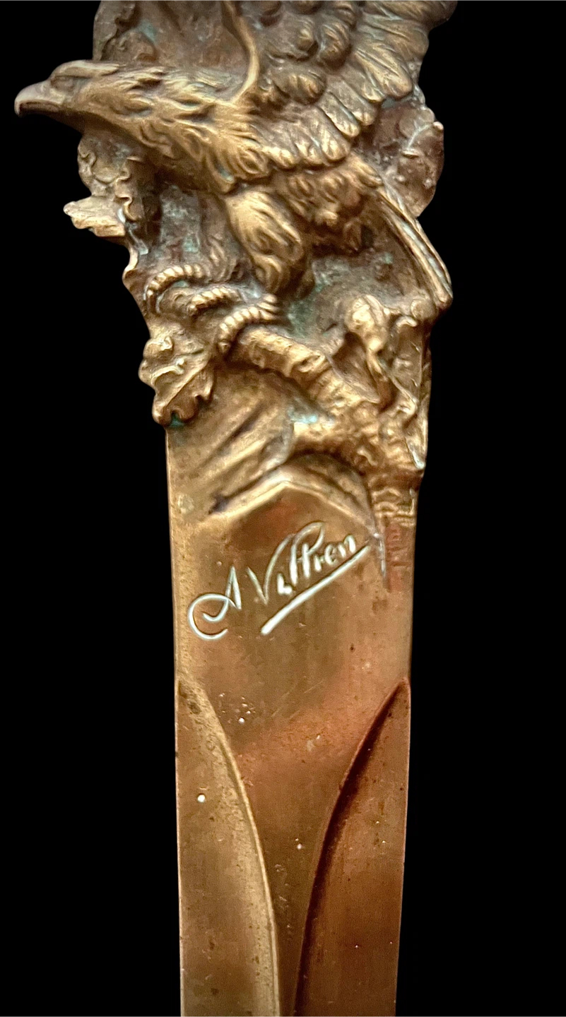 Antique French Bronze Letter Openers Pair, Art Nouveau c1900 - photo 4