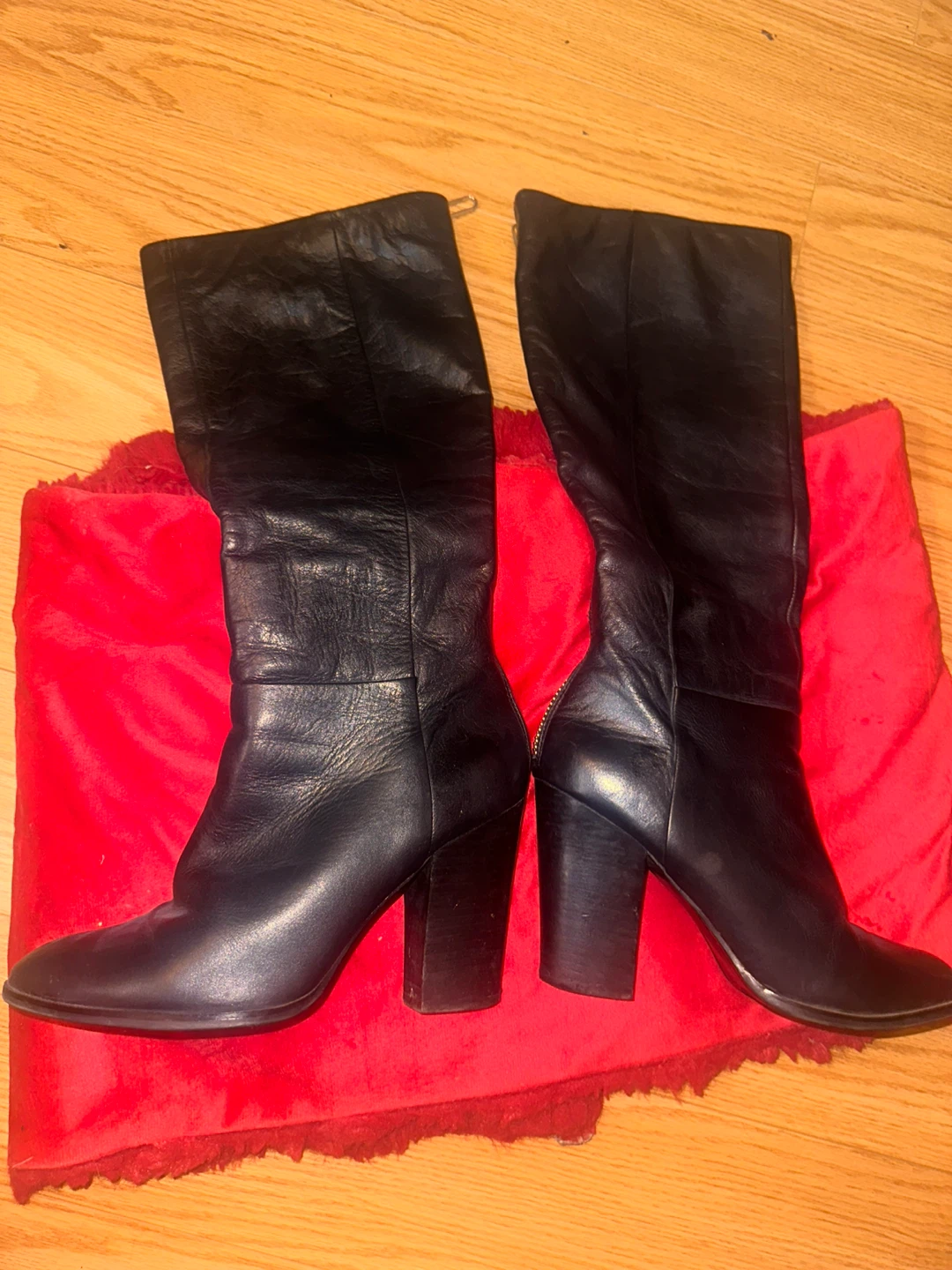 ALDO Black Leather Knee-High Boots