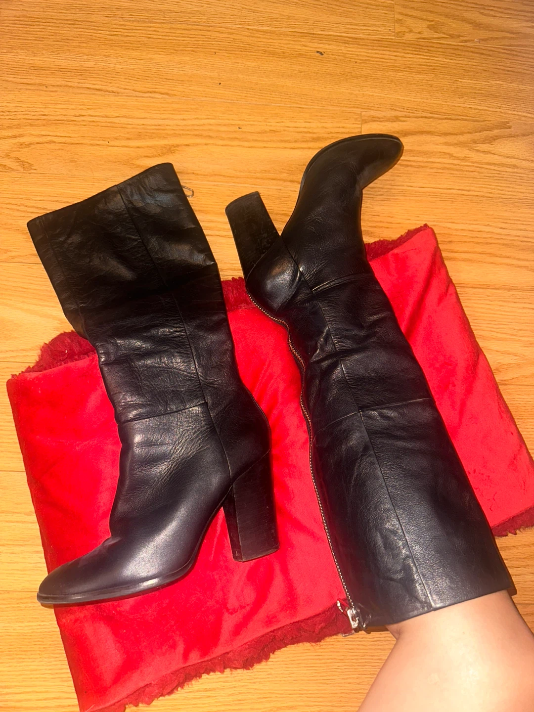 ALDO Black Leather Knee-High Boots - photo 4