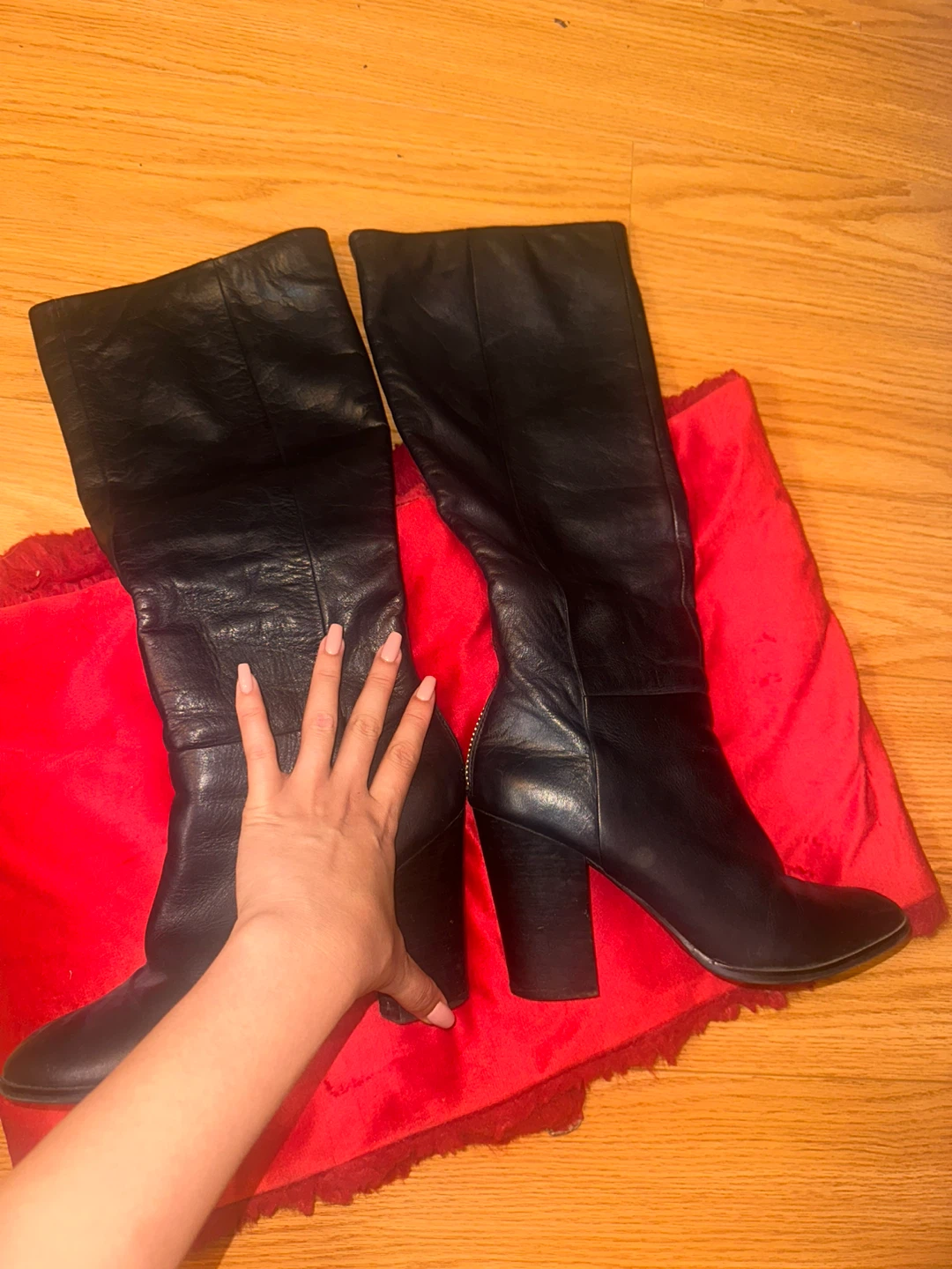 ALDO Black Leather Knee-High Boots - photo 5