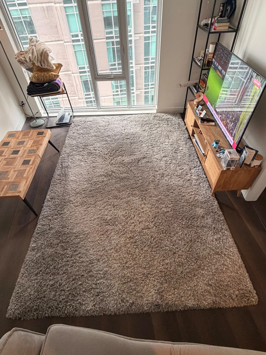 IKEA VOLLERSLEV High Pile Rug – Grey – 200 × 300 cm