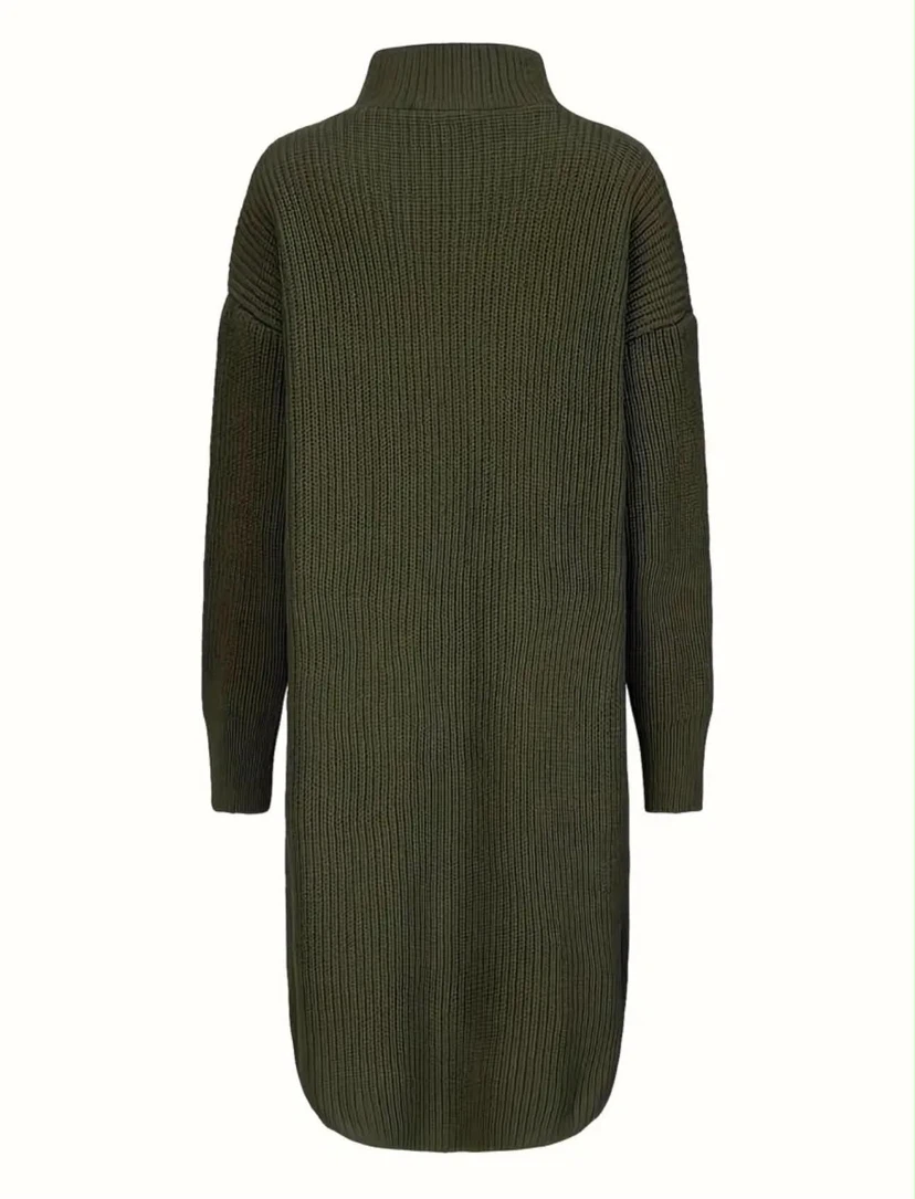 Olive Green Long Knit Cardigan - photo 2