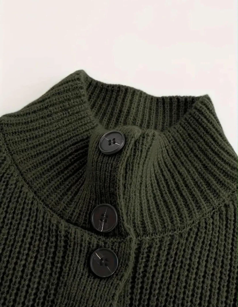 Olive Green Long Knit Cardigan - photo 4