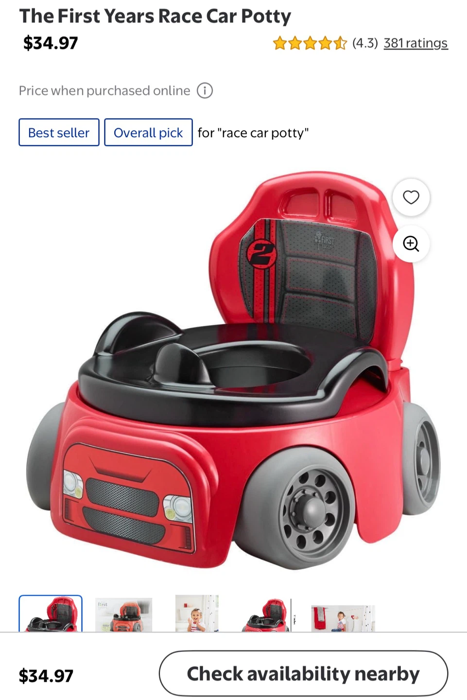 The First Years Training Wheels Racer Potty System - photo 2