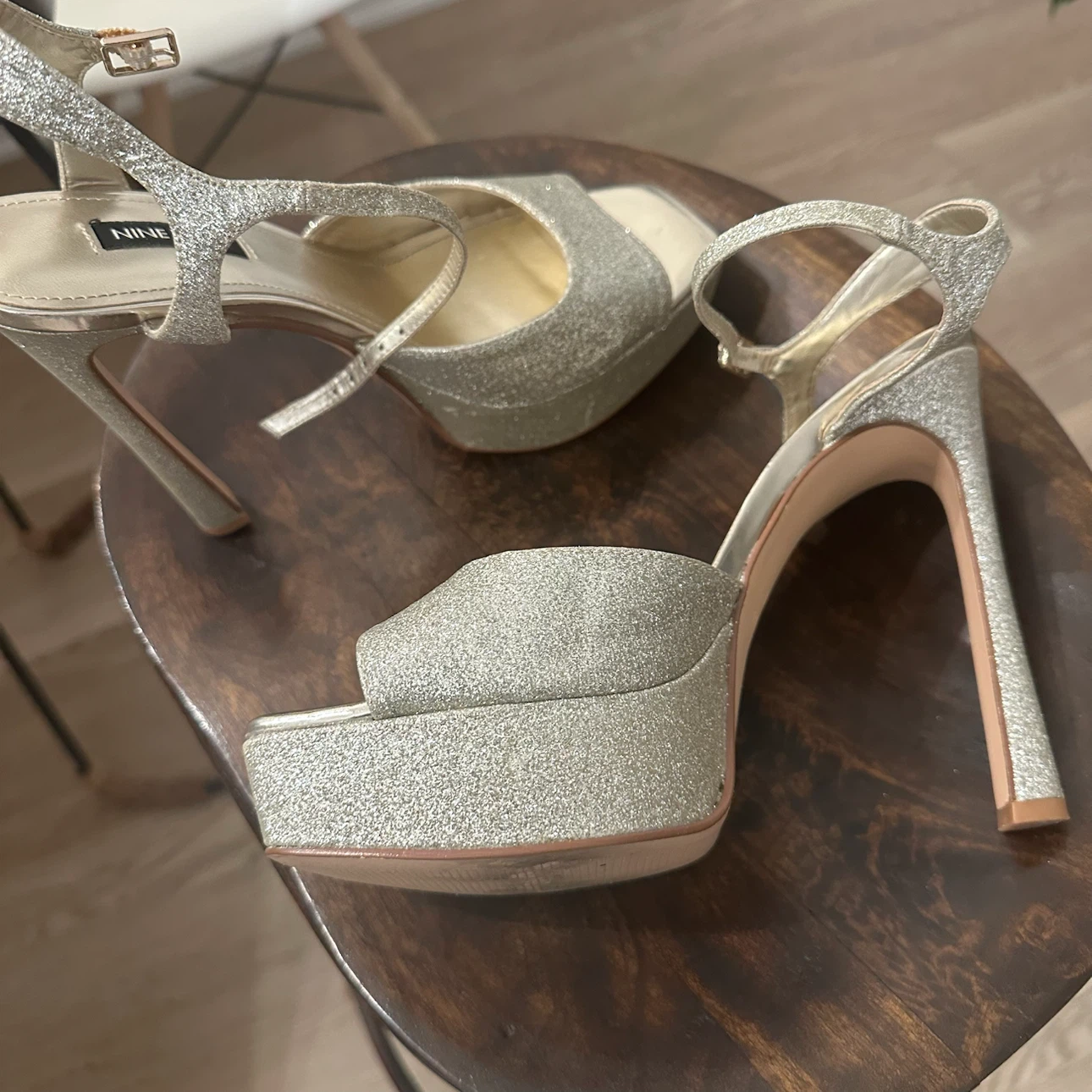 Golden silver High heel shoes