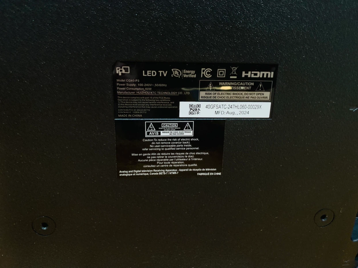 40-inch LED TV Model CG40-P3 - photo 2