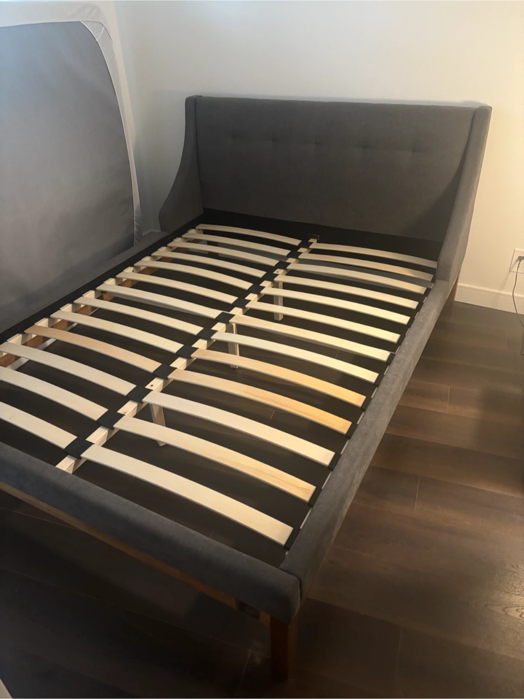 Structube MUROL Queen Bed Frame – Dark Grey – $250