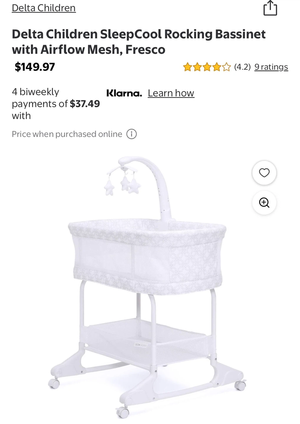 Delta Children SleepCool Rocking Bassinet - photo 3