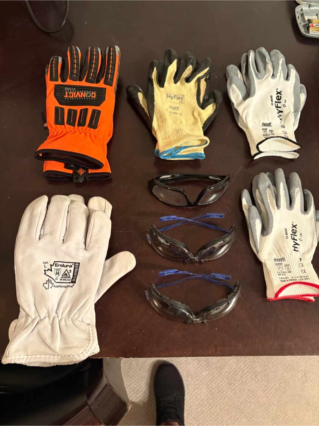 Assorted Brand New Work Gloves and Safety Glasses