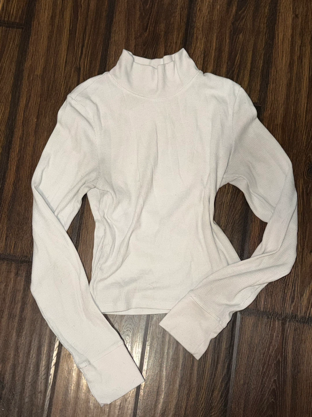 American Eagle Waffle Knit Mock Neck Top