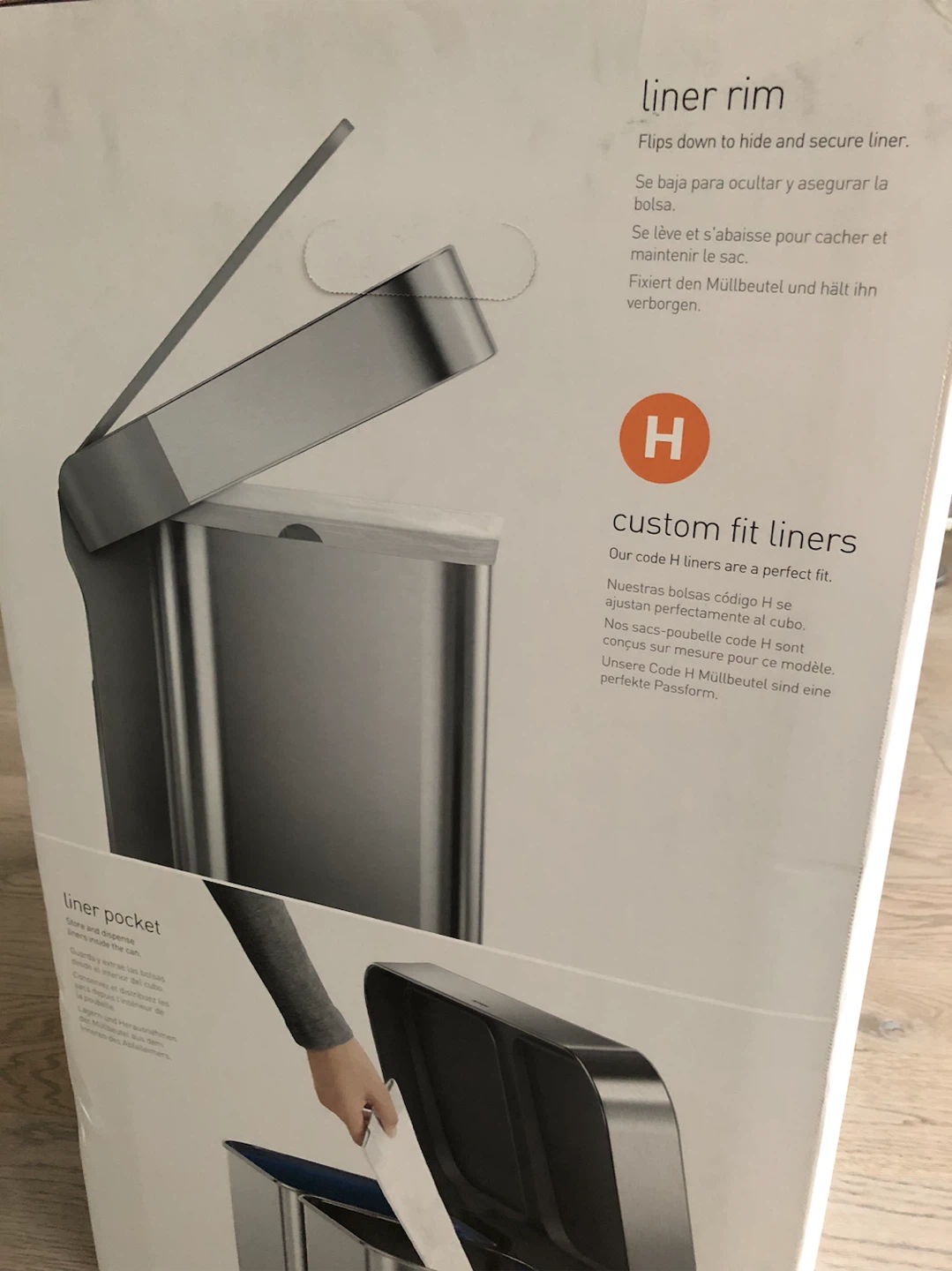 [Brand New]simplehuman 58L Dual Compartment Step Can - photo 3