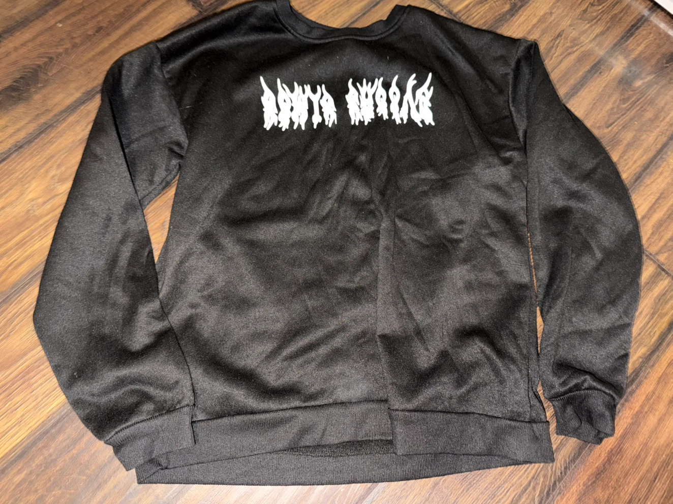 Black Graphic Crewneck Sweatshirt