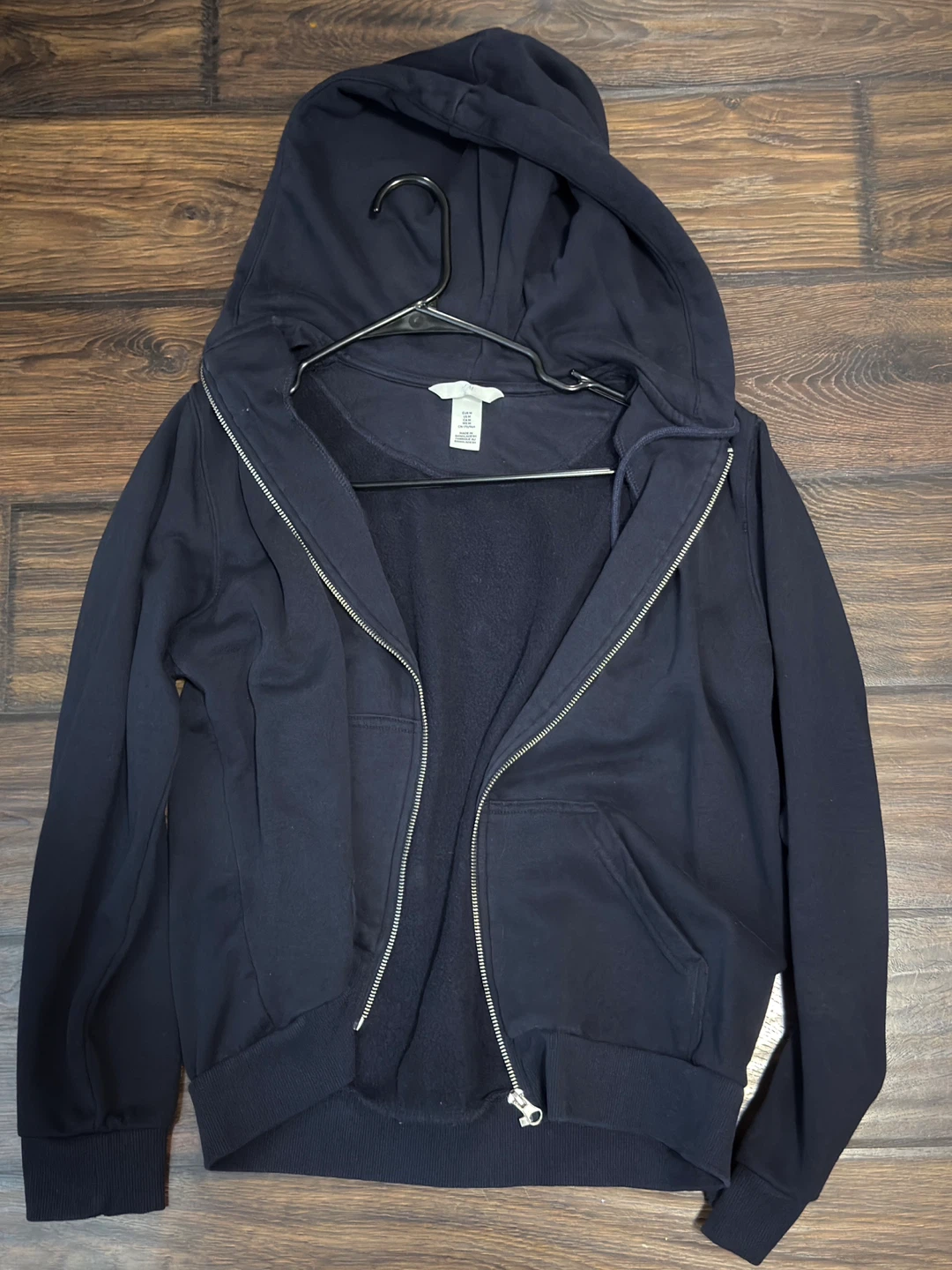 H&M Black Zip-Up Hoodie Medium