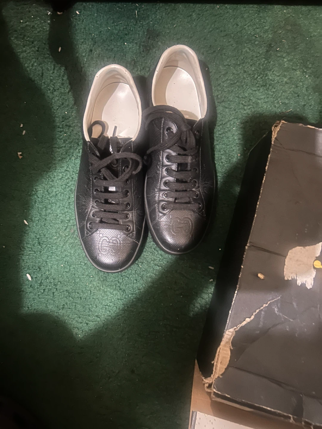 Gucci Black Leather Sneakers