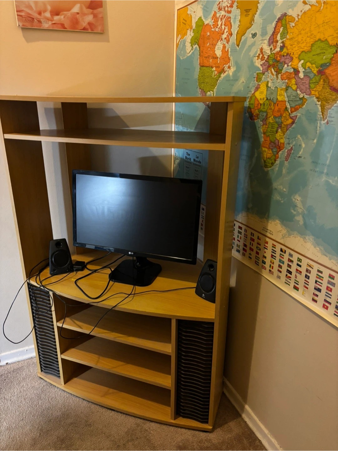 Light Oak Media Storage Shelf - photo 3