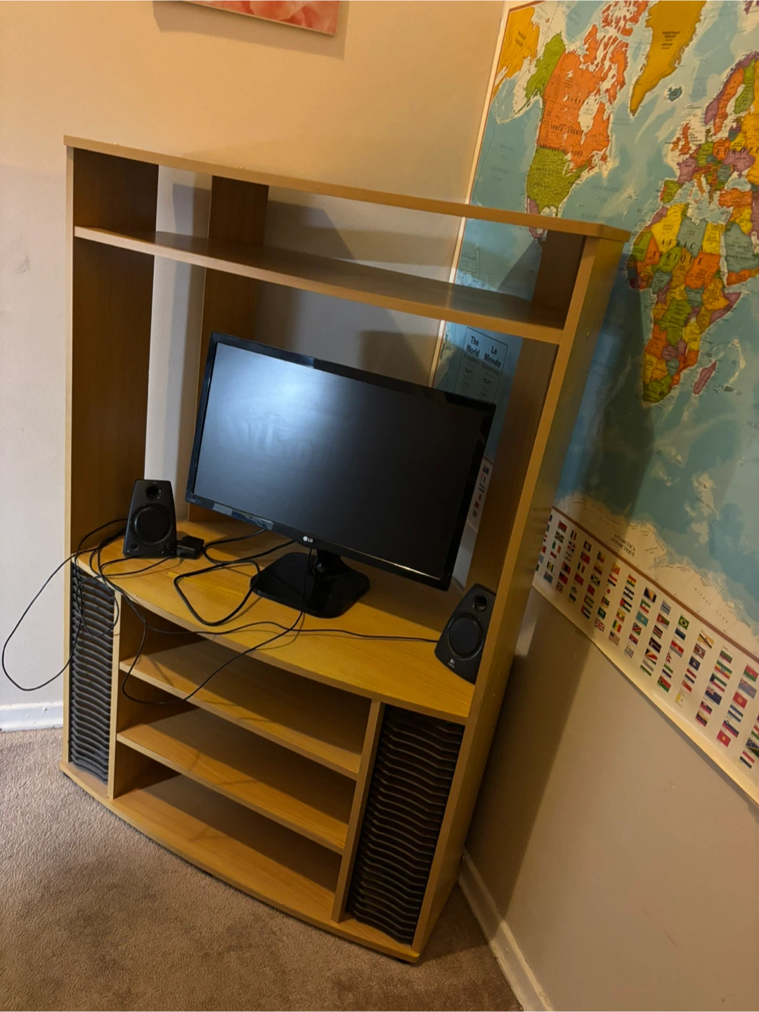 Light Oak Media Storage Shelf - photo 4