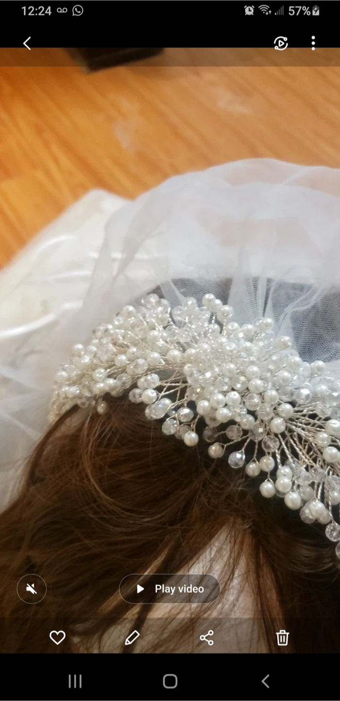 Beaded Wedding Headpiece with Veil